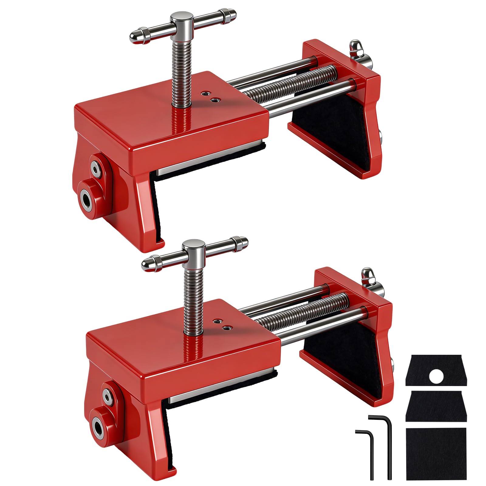 AOVPIBY 2PCS Cabinet Clamps Built-In Drill Aligner Cabinet